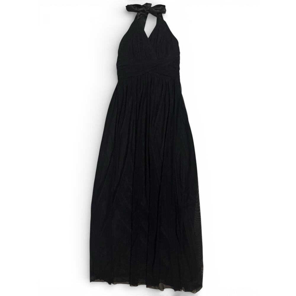 White House Black Market Maxi Dress Size 6 Black Halter Formal Classy Whimsigoth